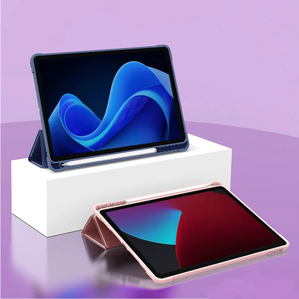 For Apple iPad Air 9.7 10.2 10.5 7th 8th 9th Generation Magnetic Flip Smart Cover with Pencil Holder, Stand Soft Silicone Case 5