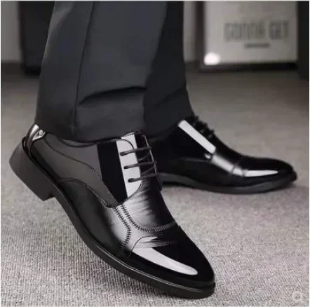 Leather Shoes Men Lace Up Formal Dress Shoes Luxury Business Oxford Male Office Wedding Dress Footwear Mocassin Homme leather shoes