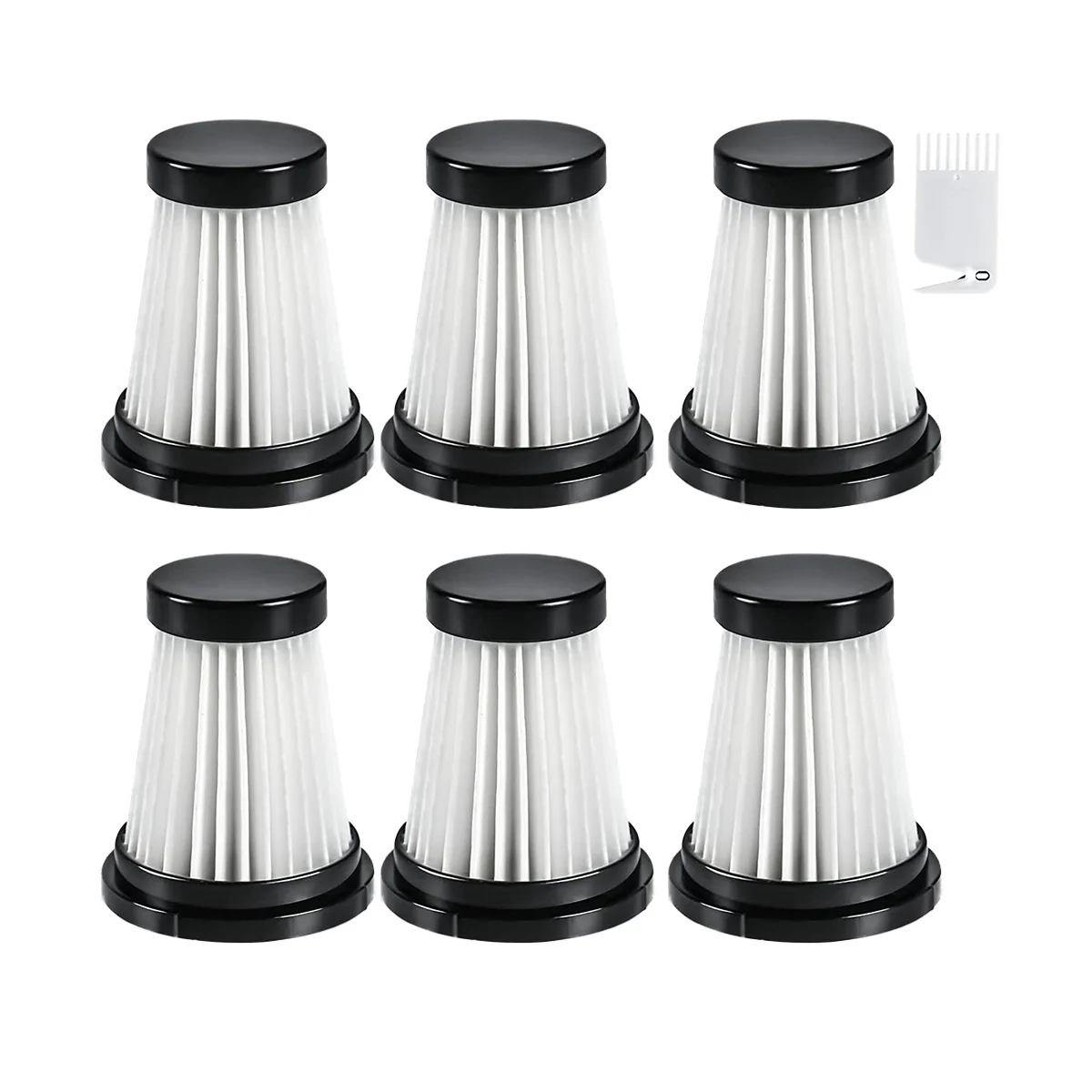 

6 HEPA Filters for Moosoo K12 / K12 Pro / K13 Vacuum Cleaner & Genius Invictus One 1.0/2.0 Handheld Vacuum Cleaner