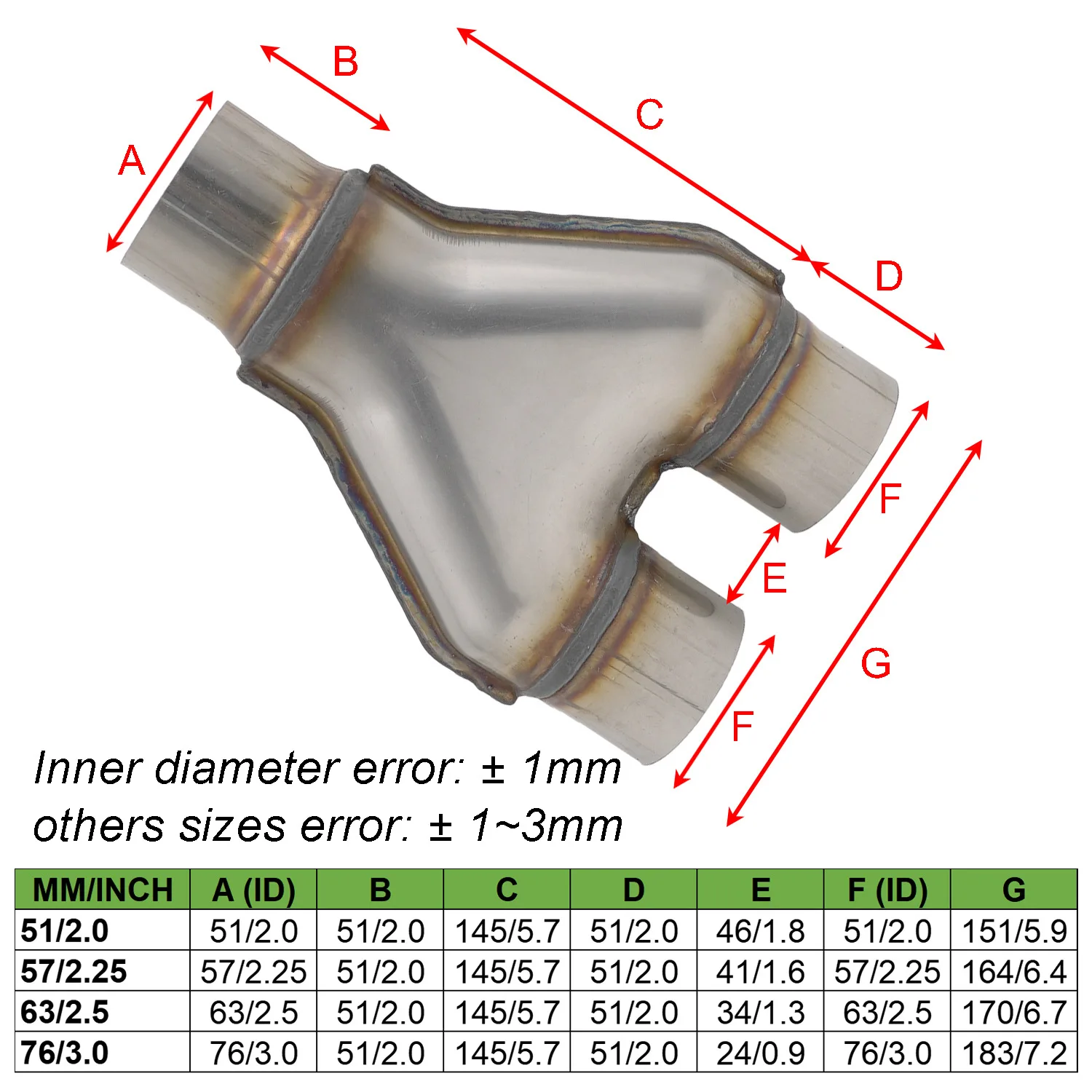 SPLIT TWIN EXHAUST PIPE 2.5-3.0 STAINLESS - Redline Performance SPLIT TWIN EXHAUST PIPE 2.5-3.0 STAINLESS - Redline Performance