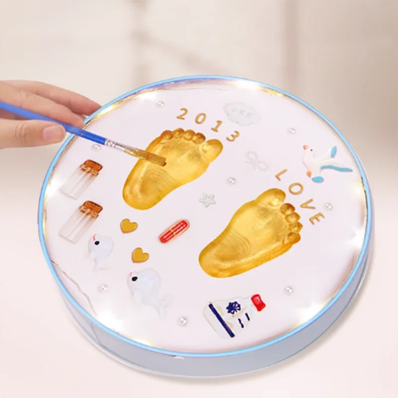 Newborn hand and foot prints, fetal hair commemoration, baby's 100th day hand and foot print commemorative gift