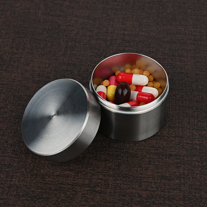 Waterproof Seal Tank Tea Pill Coffee Container Stainless Steel Jar Storage Boxes Emergency Storage Bottles 10ML 25ML 50ML