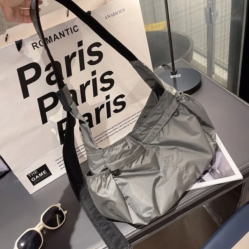 

Light Soft Crossbody Bags for Unisex Casual Nylon Hobos Tote Bag Wide Strap Shoulder Bag Women Handbag and Purses Shopper Clutch