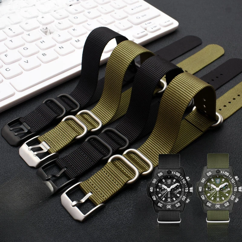 Per Luminox Sports Impermeabile 3051 3080 3150 8800 Serie Speciale Fibbia In Acciaio Inossidabile Tessuto Tela Di Nylon 23Mm Cinturino Per Orologio