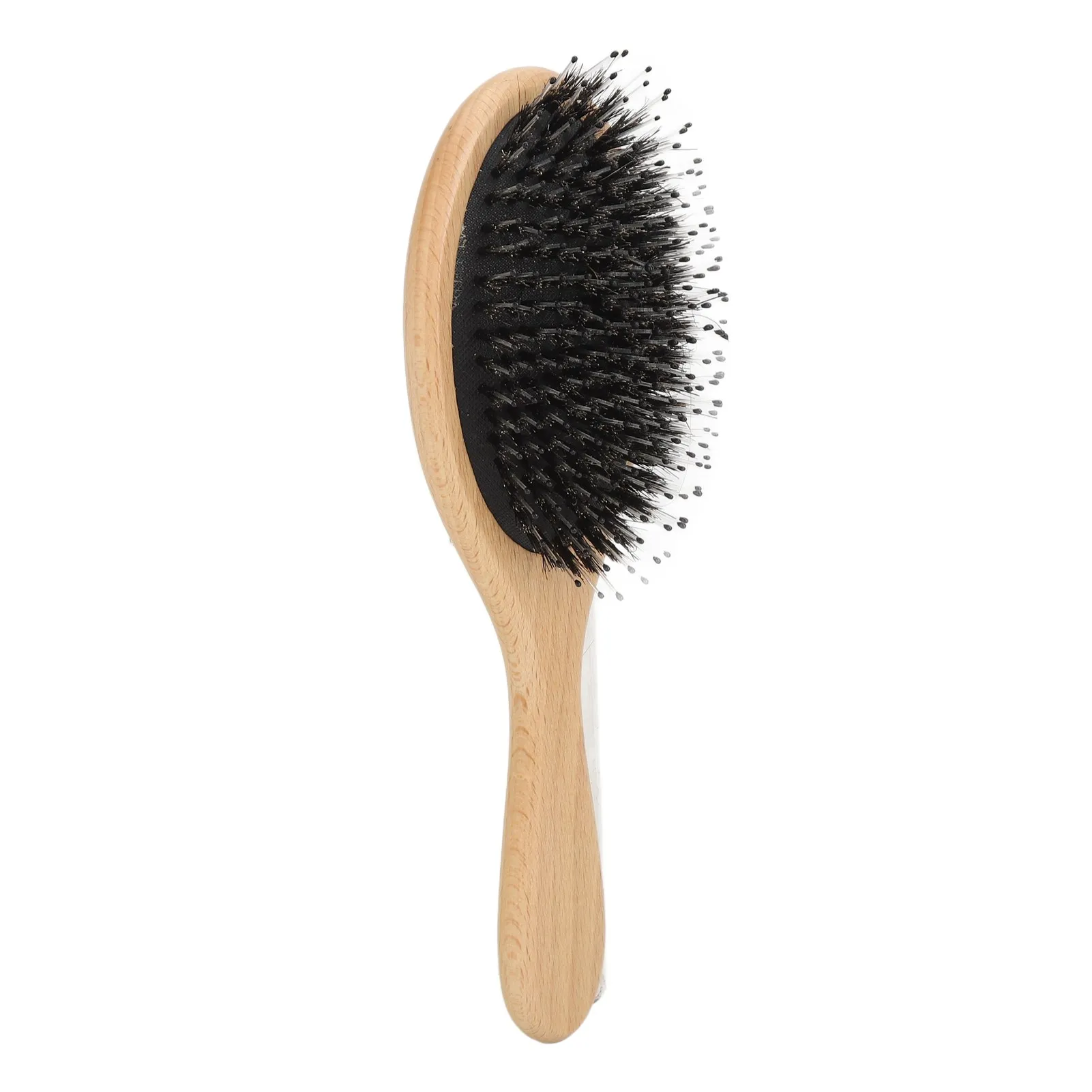 

Oval Cushion Brush Bristle Styling Tool Wooden Handle Ergonomic Scalp Massage Paddle Hair Brush for Hair Salon for Bath