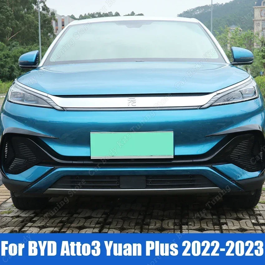 

2 Pcs Front Fog Lamp Frame Spoiler Side Wing ABS Gloss Black Paste Type For BYD Atto3 Yuan Plus 2022-2023 Modification Kits