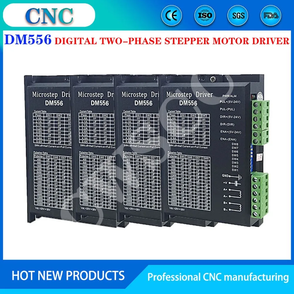 

4PCS DM556 2-phase Digital Stepper Motor Driver For NEMA 17 23 34 Series Stepper Motor CNC machine 3d printer