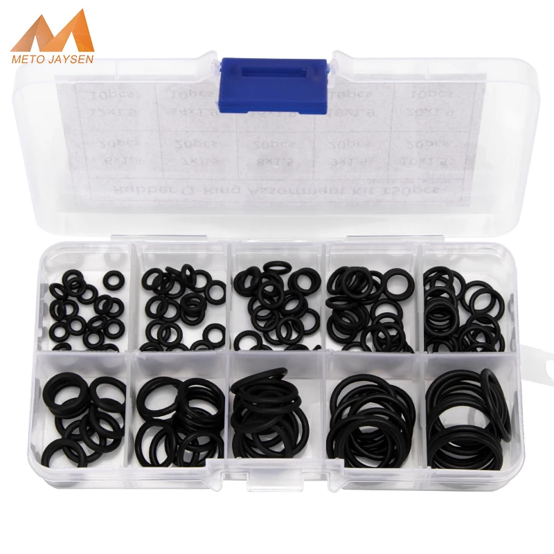 150PCS/box   Airsoft NBR Rubber Sealing O-rings Gasket Replacements Kit OD 4mm-20mm CS 1mm 1.5mm 1.9mm2.4mm 10 Sizes