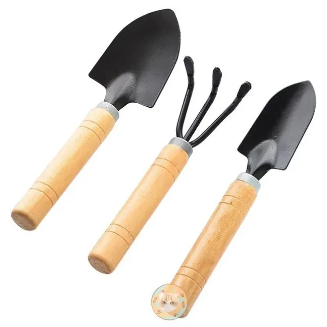 3pcs Mini Durable Spade Shovel Rake for Plant Potted Flowers Seedlings Loose Soil Erramientas Bonsai for Little Hands Light Use 3