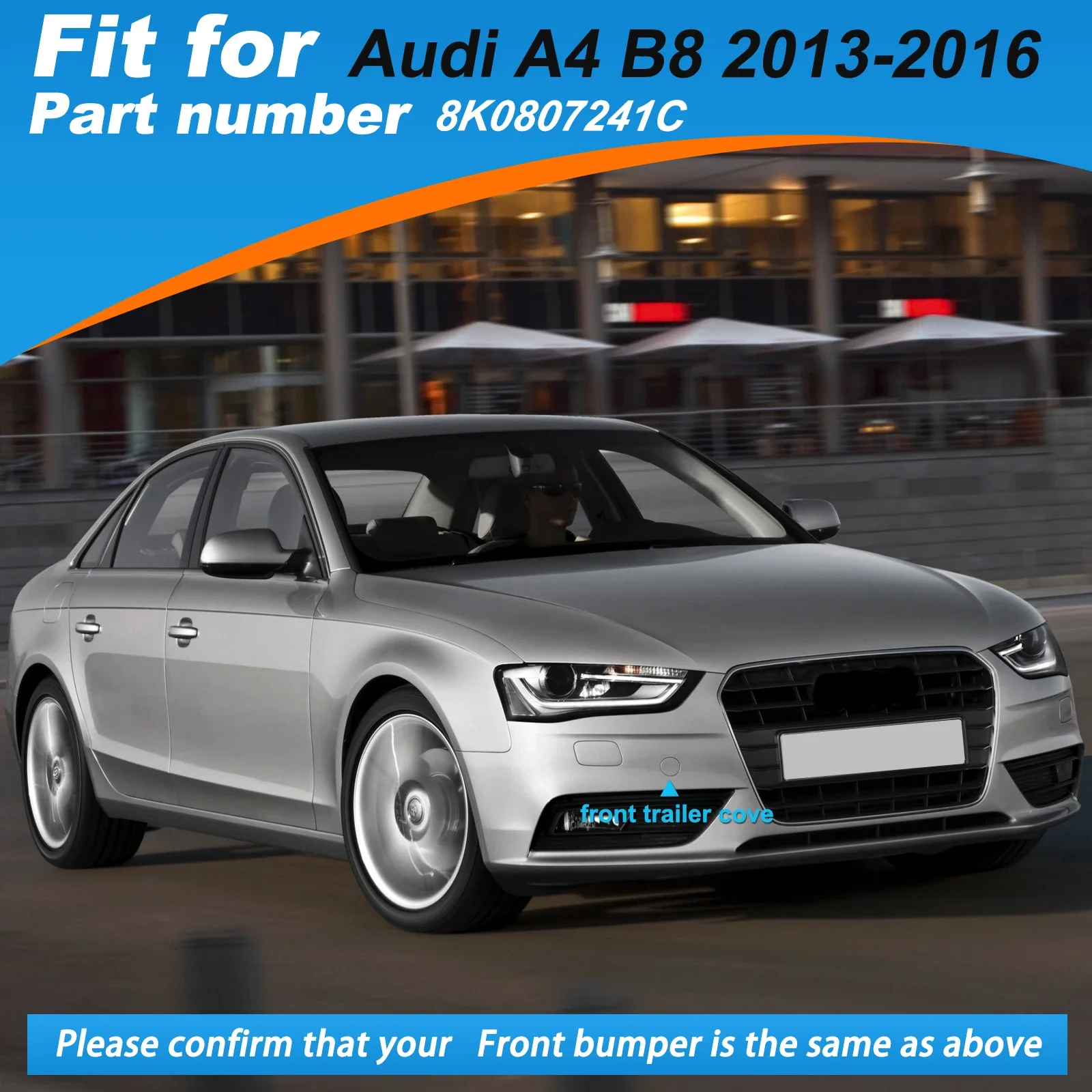 앞 범퍼 견인 후크 커버 캡 Audi A4 B8 액세서리 용 견인 아이 2013 2014 2015 2016 오른쪽 8K0807241C
