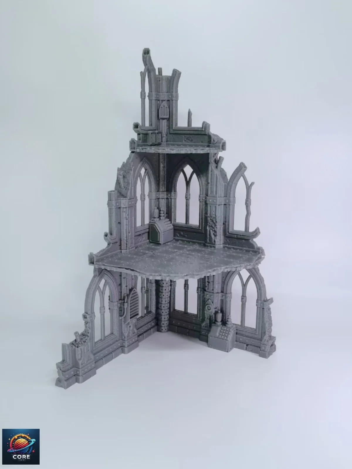 Gothic Sci-Fi Wargame 3D Printed Ruined Building Model Hammer 40K Magic Realms Vintage Fsy Architectural Structure