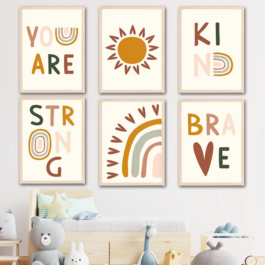 

Motivational Nursery Playroom Wall Art Canvas Painting Nordic Posters And Prints Wall Pictures Kids Baby Room Decoration