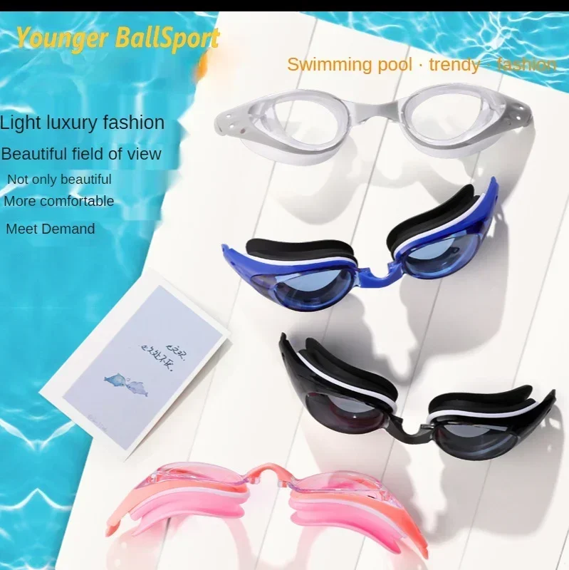 Myopia swimming goggles Professional Swimming Goggles Swimming Glasses with Earplugs Nose Clip Electroplate Waterproof Silicone 6