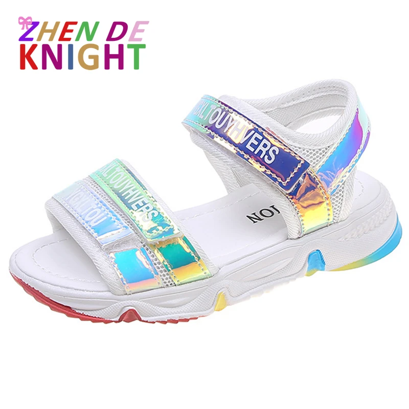 children's shoes for sale Fashion Girls Sandals Rainbow Sole Children's Beach Shoes New Summer Kids Sandals For Girls Princess Leather Casual Shoes bata children's sandals