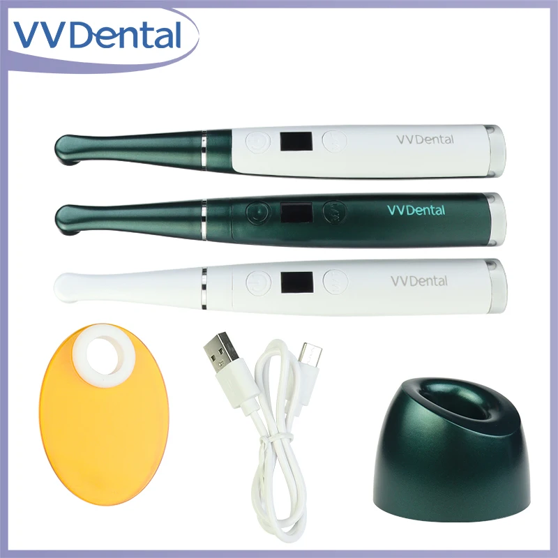 VVDental Kabelloses Dental-LED-Härtungslicht, Dental-Photopolymerisator, 1 Sekunde Aushärtung, hohe Leistung, breites Spektrum, Harzheilung