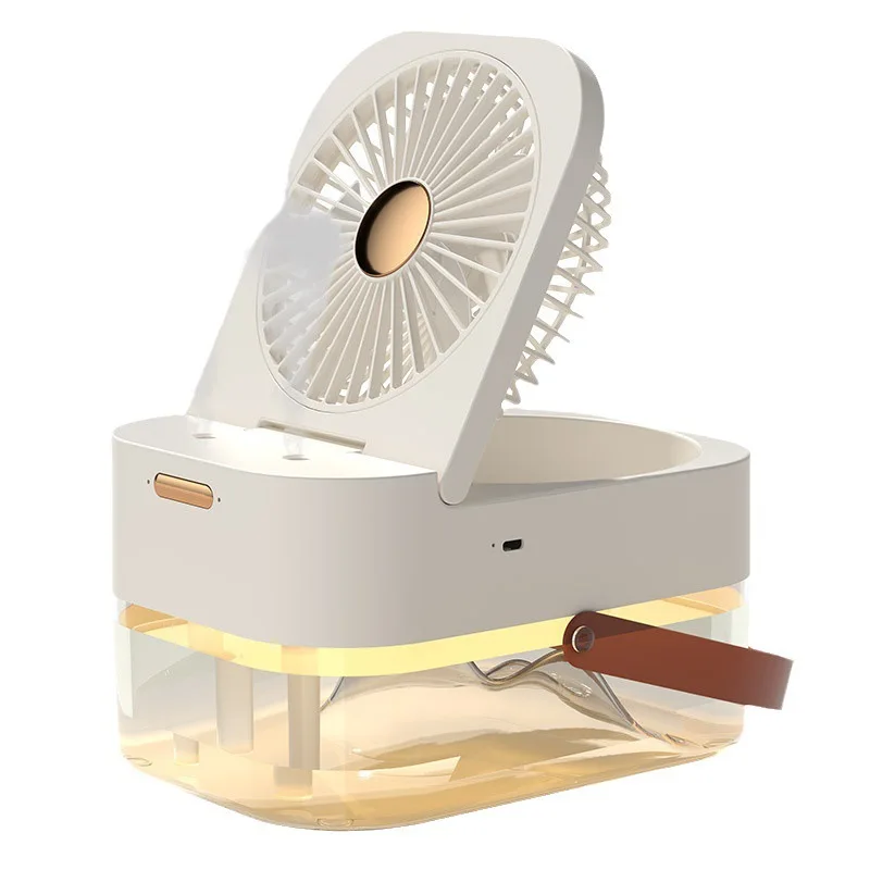 Wireless Humidifier with Fan 2.5L Water Mist USB Portable Air Conditioner Diffuser Remote Control Baby Safe For Home Room