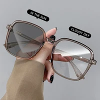 BEAU FIVE Women's Photochromic Blue Light Glasses Oversized Square Frame UV400 Protection 2-in-1 Smart Sunglasses EyeglassesF113 - Image 2
