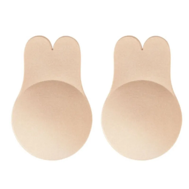 Rabbit Nipple Cover Bra Pads Women Push Up Bras Self Adhesive Silicone Strapless Invisible Bra Reusable Sticky Breast Lift Tape
