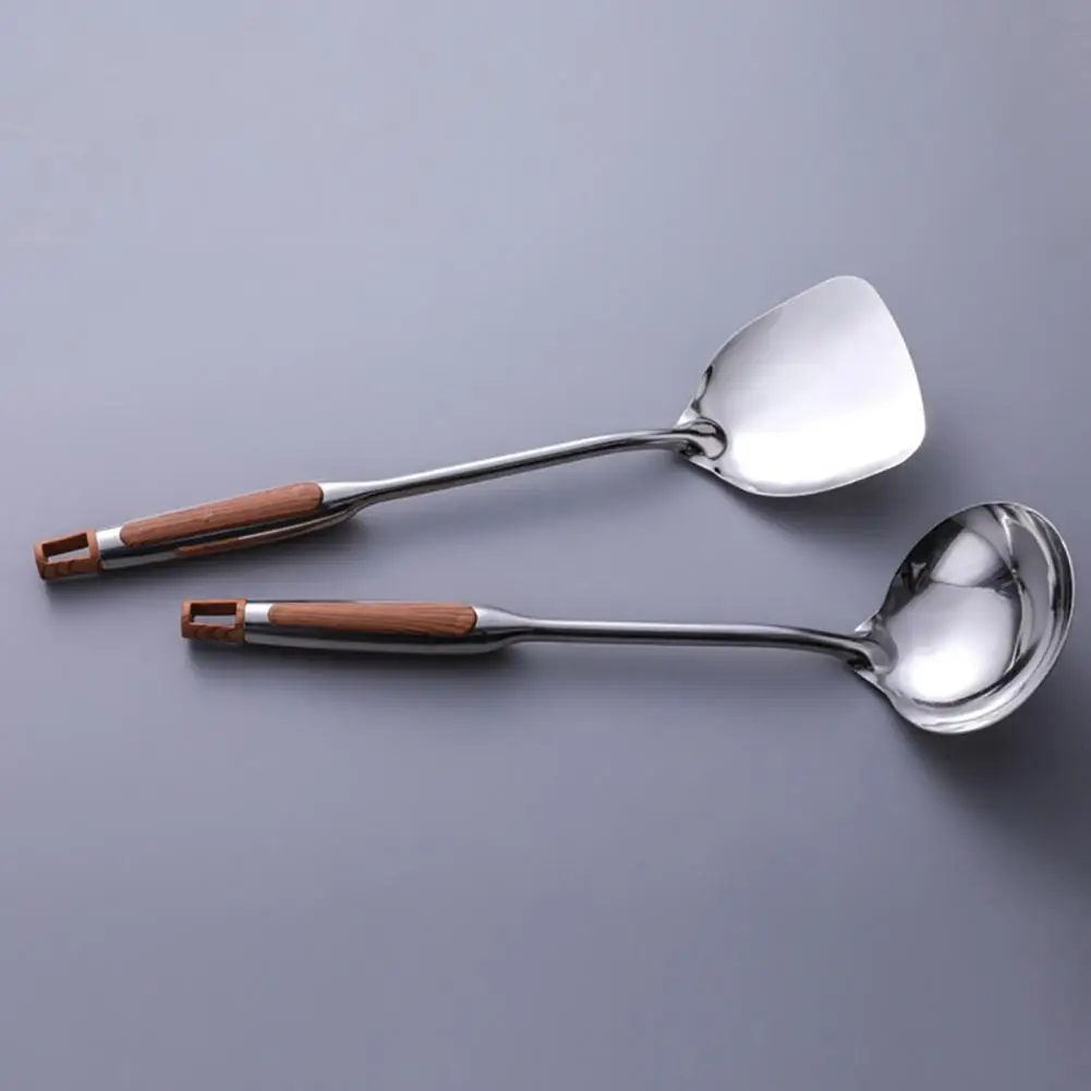 Kitchen Utensil Lightweight Portable Stainless Steel Wok Spatula Turner Spoon Ladle Kitchen Cooking Utensil Easy to Clean