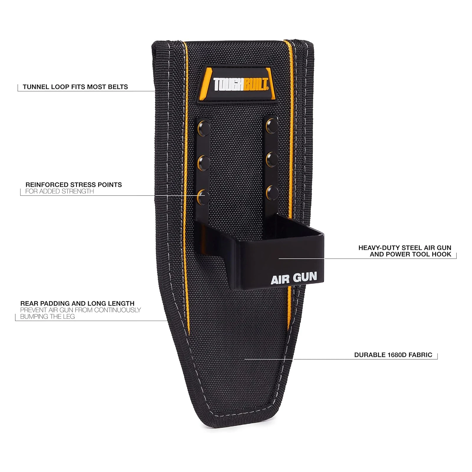 TOUGHBUILT TB-37 에어건 홀더 내마모성 옥스포드 원단 공구 망치 링 두꺼워진, 내마모성 및 찢어짐 방지