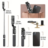40 inch Retractable Selfie Stick Professional floor tripod for live streaming, with wireless remote, 360° rotation, stable anti- - Image 5