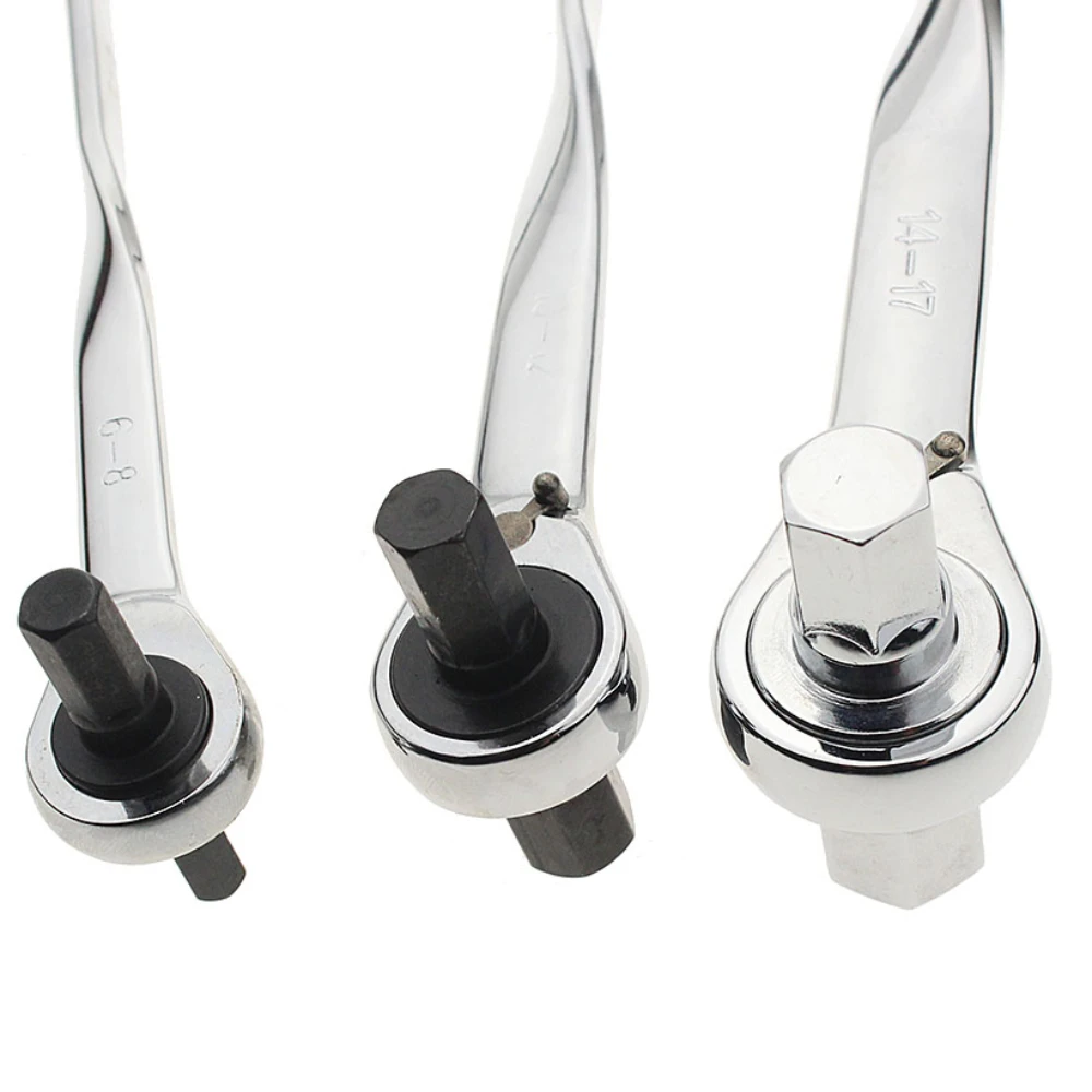Llave de doble extremo multiherramienta, llave de trinquete Allen de CR-V de alta calidad, llave hexagonal métrica de 4-17mm, 1 unidad