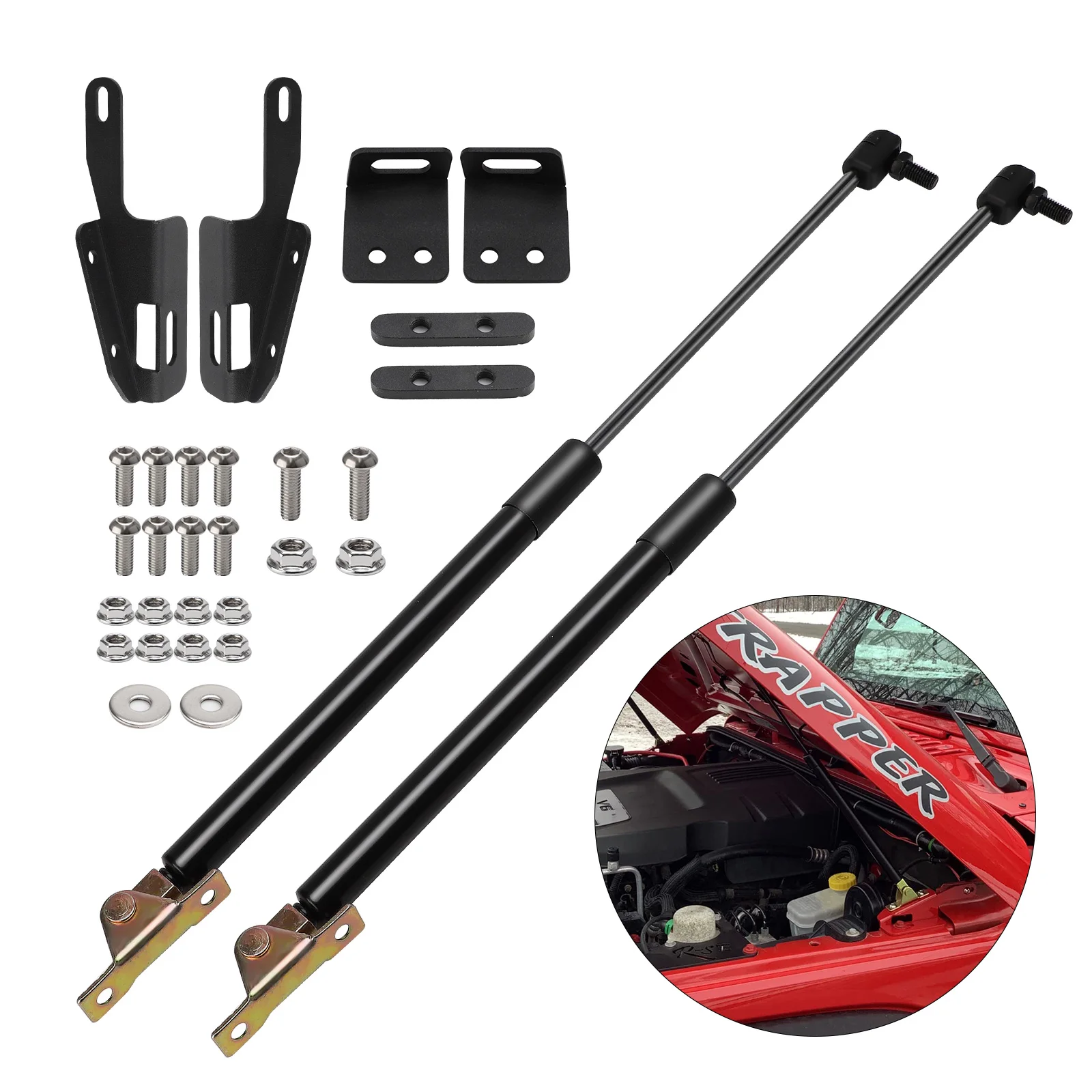 

1 пара подъемник капота передняя стойка газовый заряженный шок для Jeep JK Wrangler & Unlimited 07-18 2/4 дверь