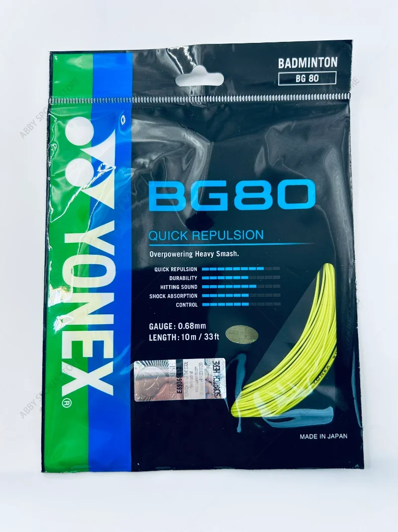 YONEX Badminton Racket String YY BG80 0.68mm