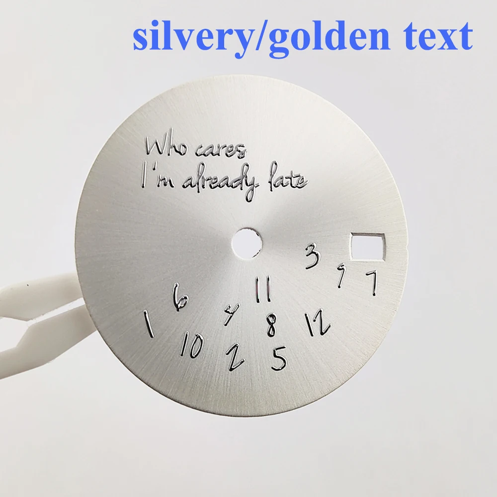 28.5mm Watch Dial nh35 Dial Silvery Text Sterile Watch Parts Face Fit NH35/36 Movement