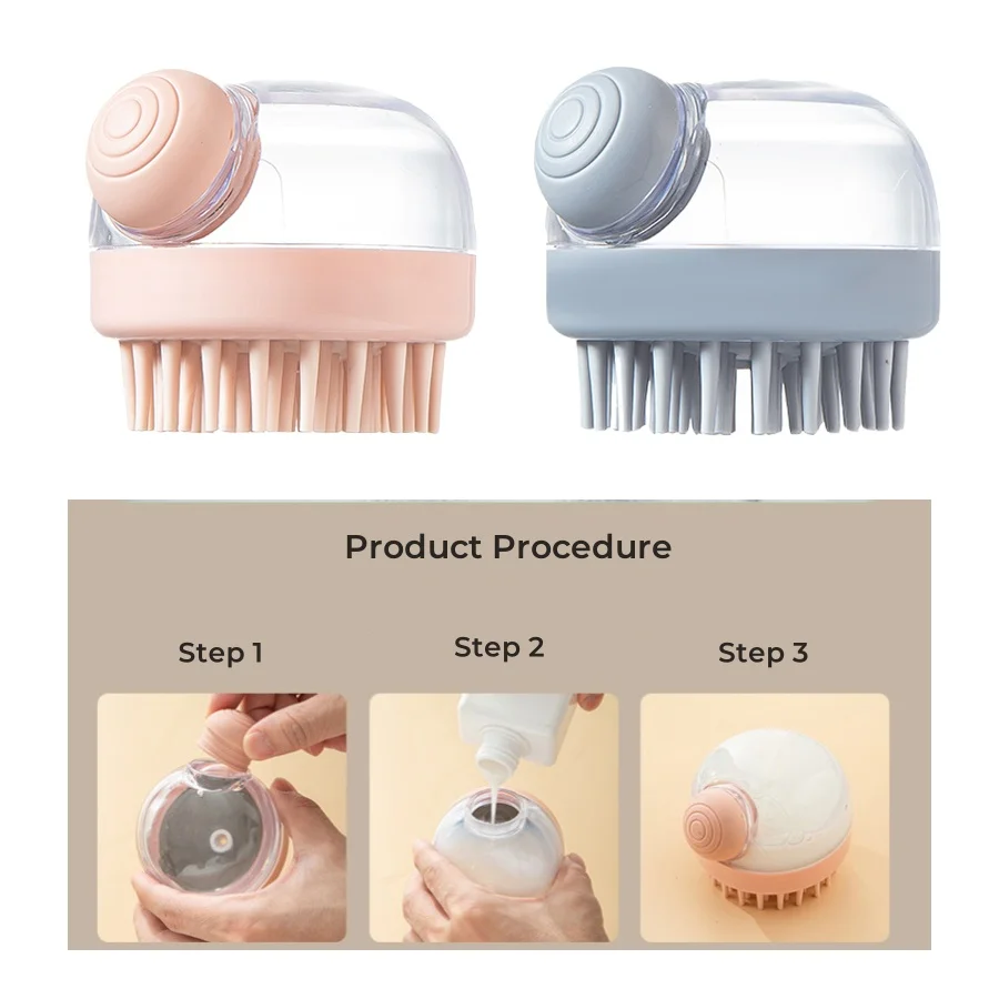 Body Scalp Massage Brush Silicone Shampoo Brush Hair Wash Comb Adding Liquid Shampoo Brush Silicon Body Scrubber Massage Brush