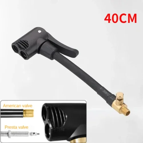 Dual Head Bicycle Pump Nozzle Hose Adapter with Valve Converter