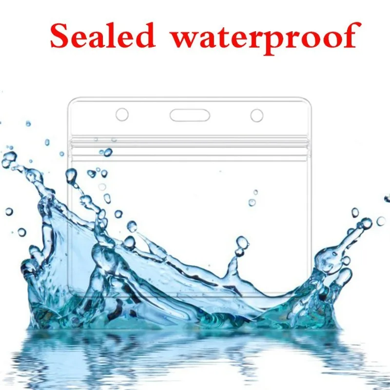 5pcs/set Horizontal Transparent Badge Holder Seal Waterproof Pass Work Card Holder Bag Chest ID Tag Bank Credit Card Protector wallet card holder card holder credit card holder card wallet id card holder id card case card sleeve card sleeves