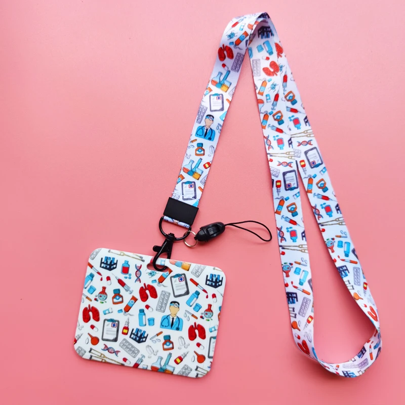 Medizin- und Erste-Hilfe-Ausweishalter, Lanyards, Schlüsselanhänger, Herz, Gesundheitswesen, Kartenhalter, Umhängeband, Zahnarzt, einziehbarer Clip, Yoyo – Detail 2