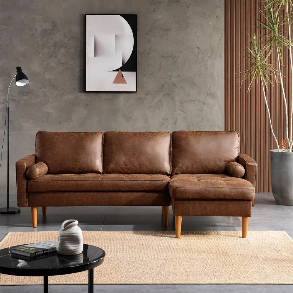 

Sofa, Convertible Sectional Sofa L-shaped Sofas 3-seater Sofa with Living Room Chaise Longue, L-shaped 83" Right Recliner Sofa