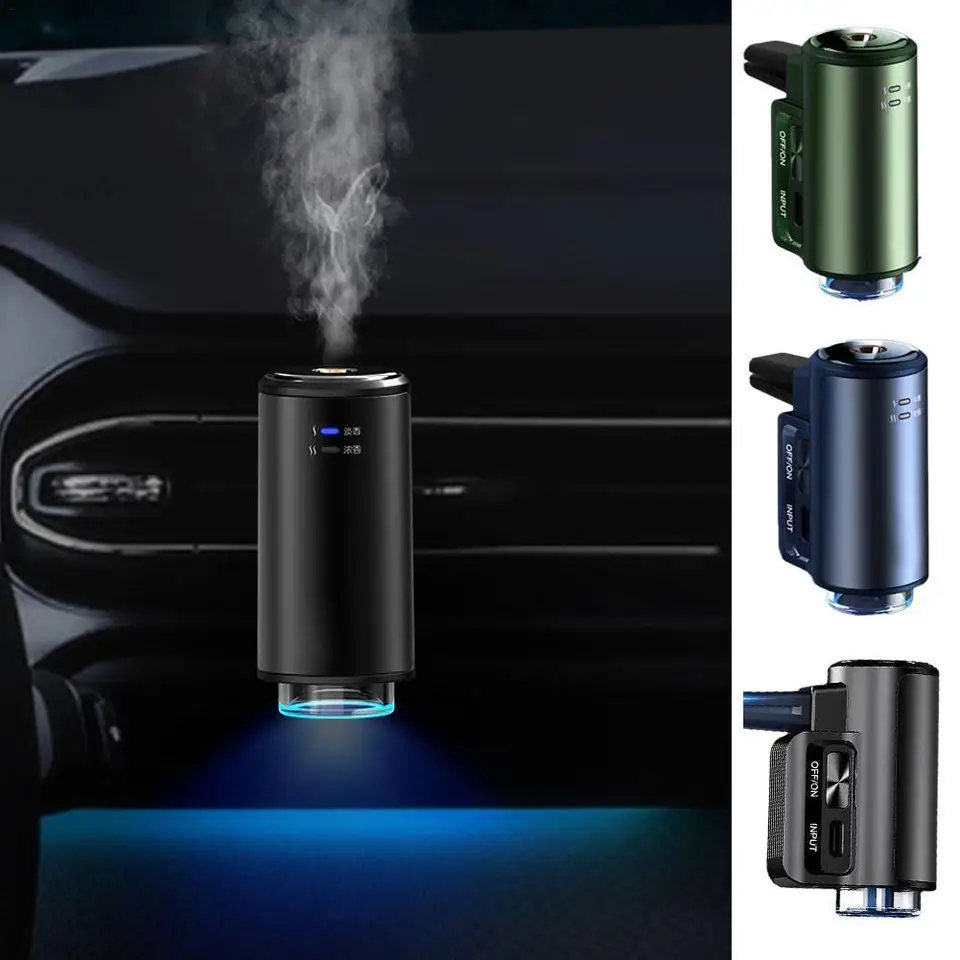 Diffuseur D'humidité USB Pour Voiture - Nébuliseur Ultrasonique 3 Modes, Allumage Auto, Alliage Aluminium - Assainit L'air De L'habitacle