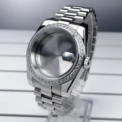 Diamond Bezel Watch Case with Sapphire Glass and President Jubilee Strap (36MM MS Z)