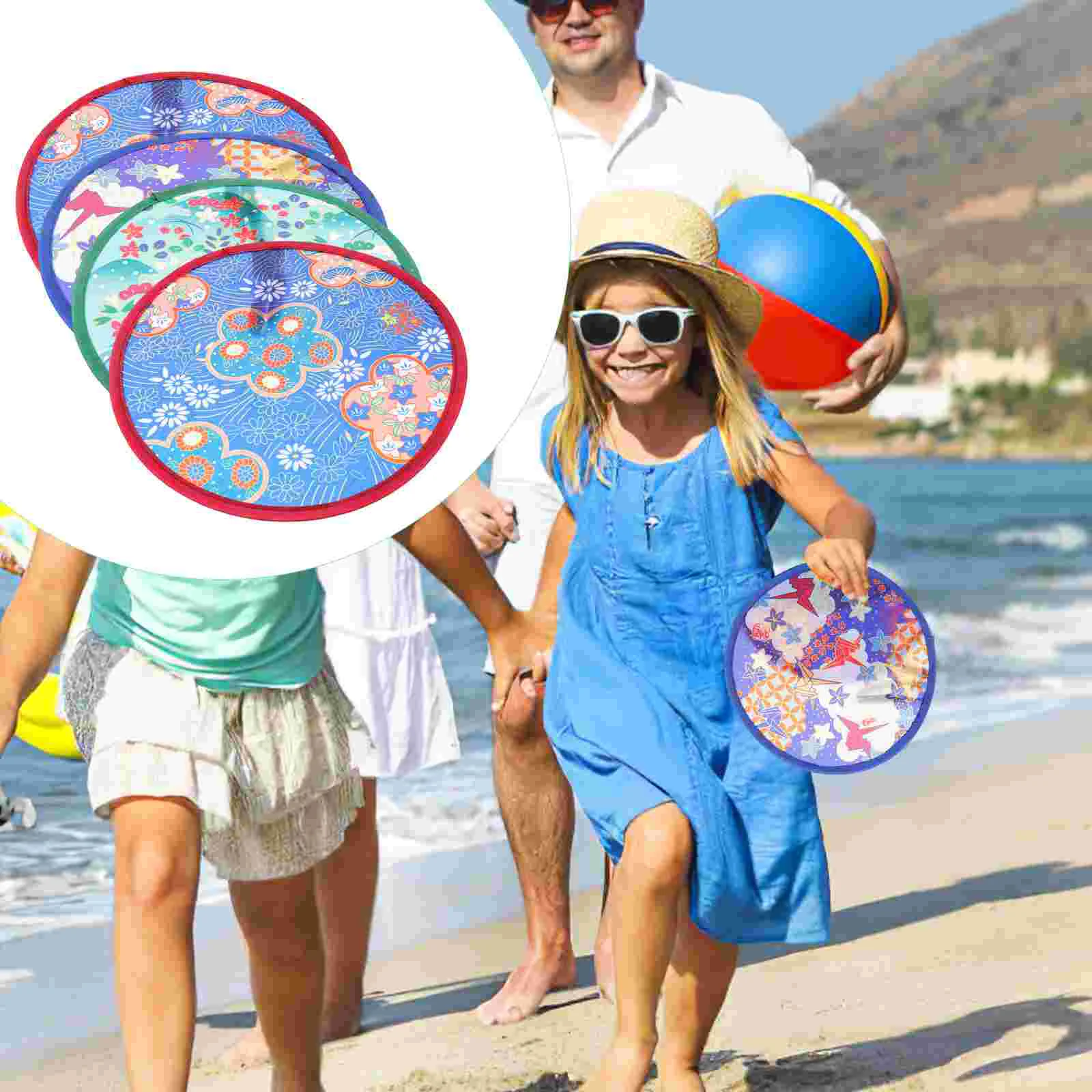 4 Pcs Memory Wire Fans Kids Fan Performance Circular Fan Round Hand Fans Traditional Style Retro Handheld Folding