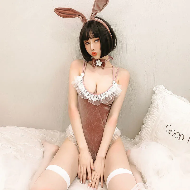 

Comic Show Kawaii Cosplay Bunny Costume Lingerie Suit Sexy Faux Leather Material Rabbit Woman Set Adult Sex Clothes Bodysuit