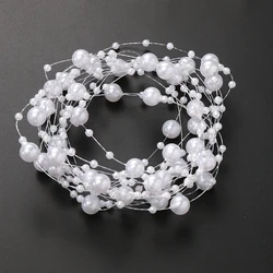 Elegant Acrylic Bead Chain for Decoration and DIY Projects - 5M Long (White)