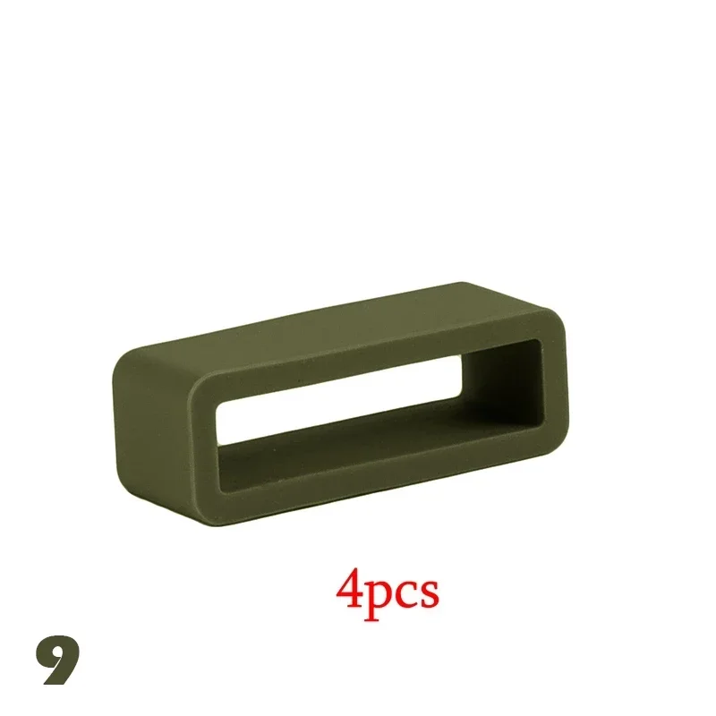 Rubber Silicone Watch Band Keeper Loops - Set of 4 Strap Security Holders