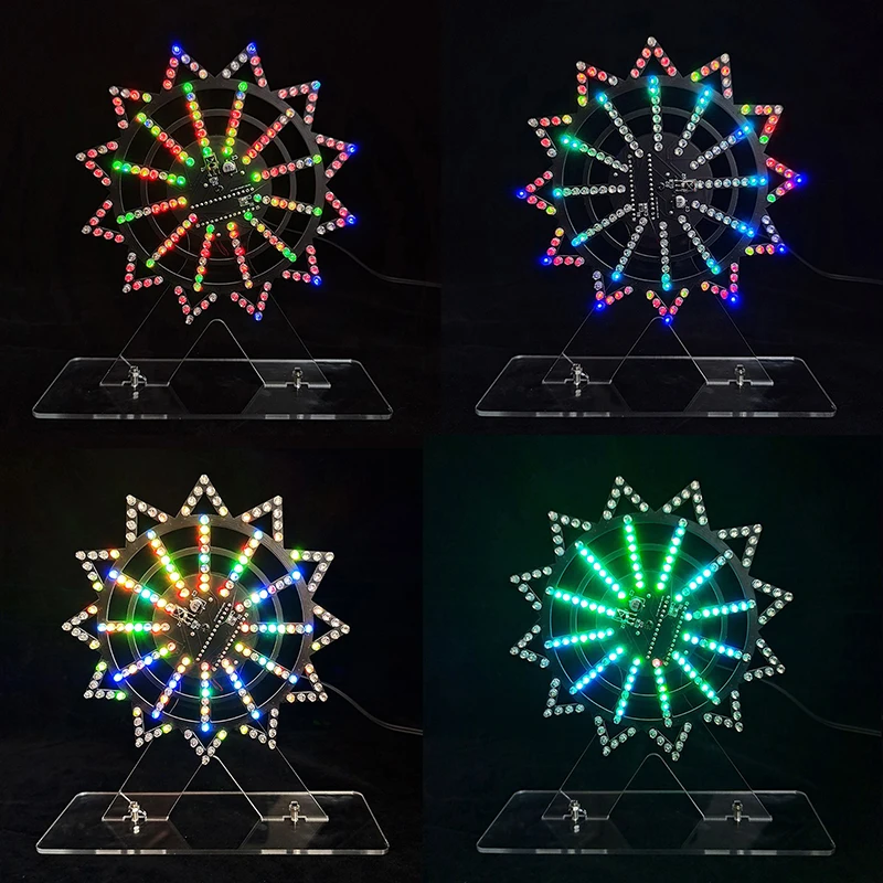 DIY Electronic Kit Colorful Dazzling Animation LED Electric Rotating Ferris Wheel Shape Components DIY Welding Assembly Parts