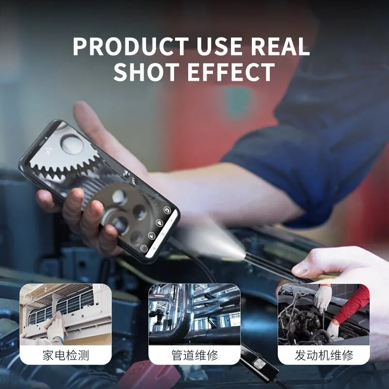Endoscope Camera 3in1 5.5mm USB Camera Endoscope Borescope Inspection Camera Waterproof 1/2/5/10M Flexible Tube Mirco Portable Inspection