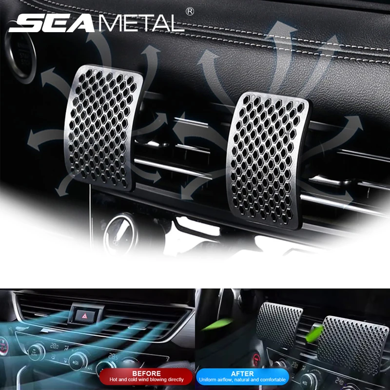 SEAMETAL Car Air Vent Baffle Free Adjustable Clip Wind Shield Changing Wind-Direction Wind Guide Plate Prevent Direct Blowing