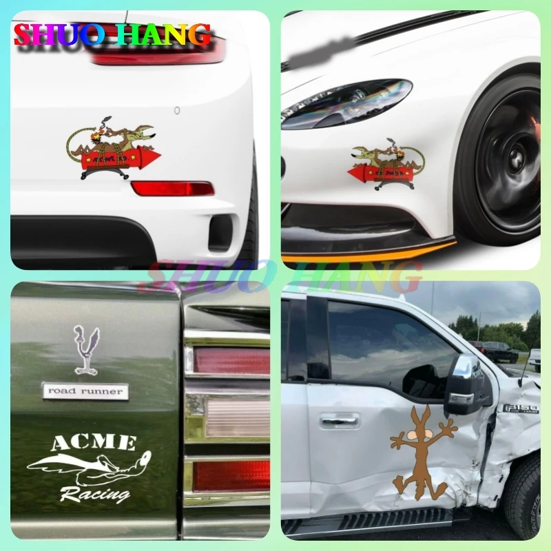 

Waterproof RD181 WILE E. ACME RACING COYOTE Rocket Vinyl FUNNY RAT ROD HOT ROD VINTAGE RACING RAT FINK Wall Splat Dent STICKER