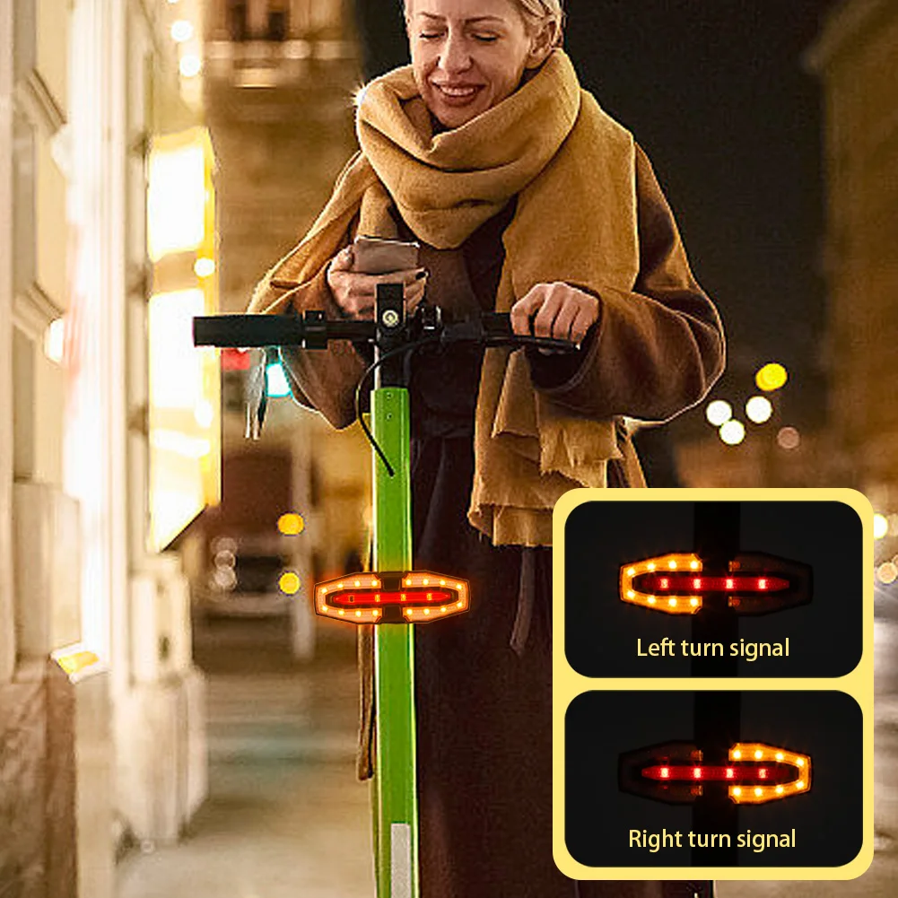 Electric Scooter Turning Signal Tail Light USB Rechargable with Remote Control Warning Lamp LED Waterproof for M365 Pro 2 MI 4