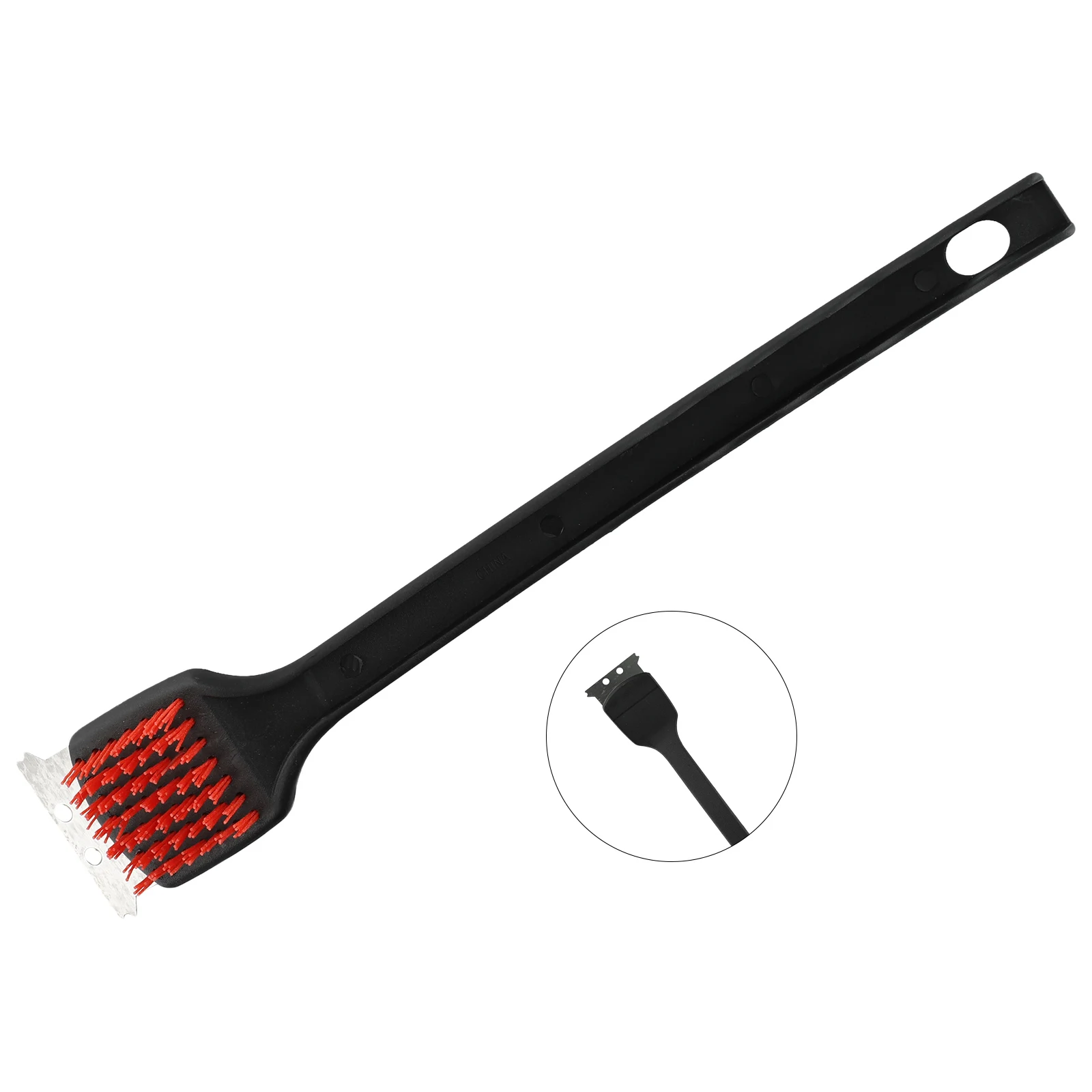 

New Oil Cleaning Brush Long Handle Safe Nylon Bristle BBQ Grill Cleaning Brush Steel Scraper Head Kitchen Supplies And Tools