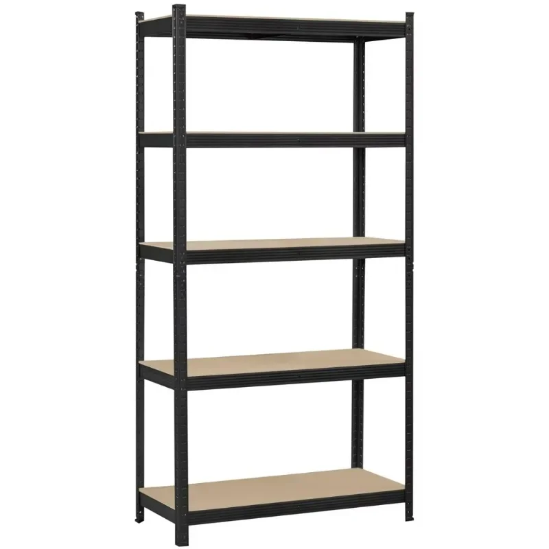 

Smile Mart 5-Shelf Boltless & Adjustable Steel Storage Shelf Unit, Black, Holds up to 386 lb Per Shelf