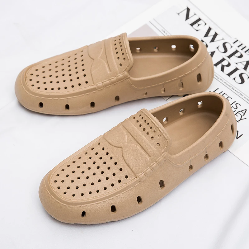 YRZL Mens Sandals Summer Comfortable Men Loafers Non Slip Driving Shoes Casual Beach Shoes Eva Slippers Slip on Man Shoes