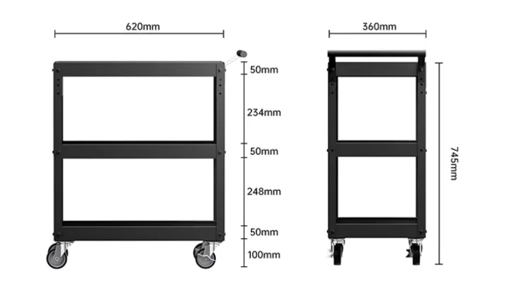 Workshop maintenance tool cart, auto repair drawer type mobile multi-functional tool cart, three layers thick small trolley