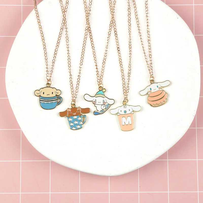 Cinnamoroll Necklace Sanrio Anime Cartoon Fashion Ladies Jewelry Chain  Female Necklace Pendant Decoration Girls Birthday Gift